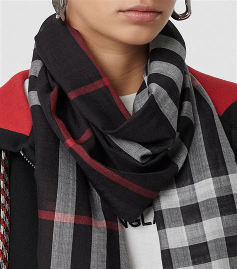 burberry giant check print wool & silk scarf|burberry lightweight check wool.